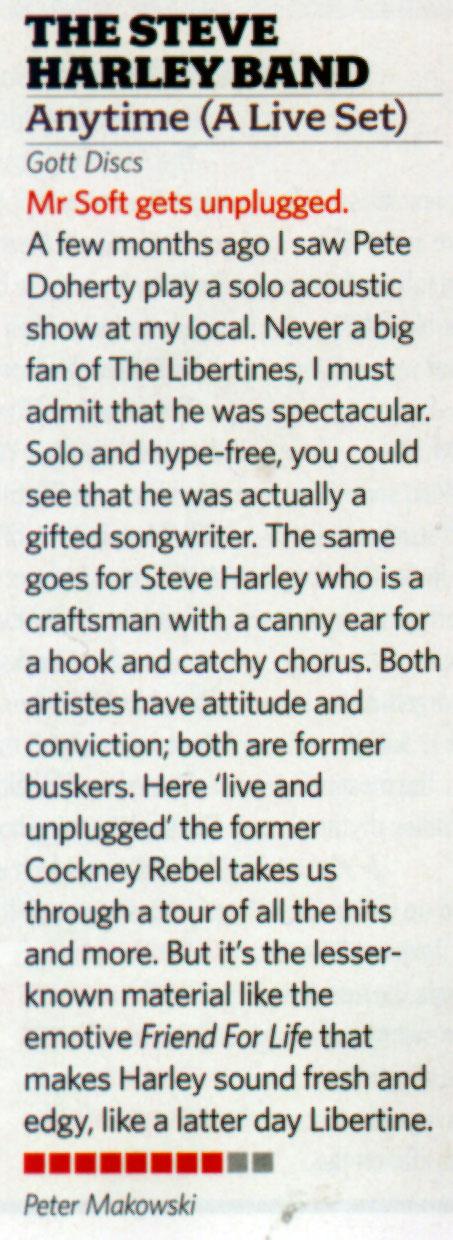 Classic Rock review of Anytime! (A Live Set)