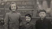 Sandra (11), Kevin (7) and Stephen Nice (9) at Trafalgar Square in 1960
