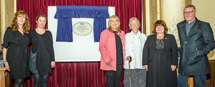 Unveiling a Plaque to Mick, City Hall