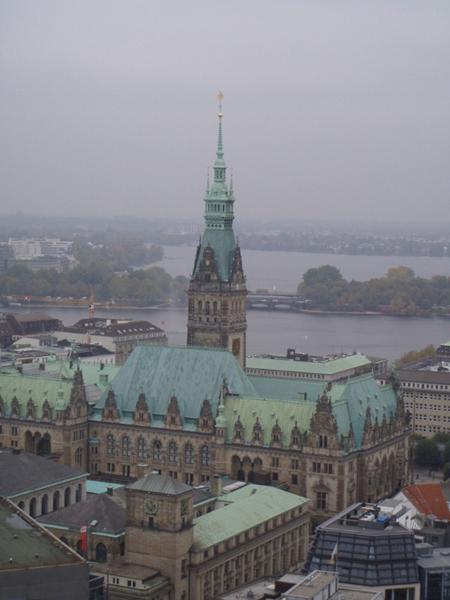 View of town hall from freezing viewing platform