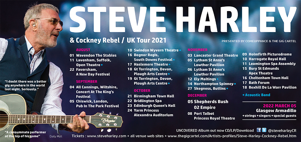 Steve Harley & Cocknet Rebel - UK Tour 2021