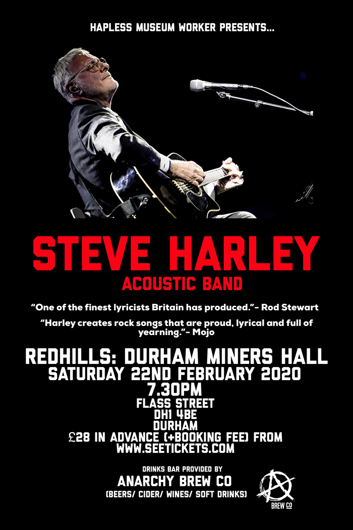 Durham Miners Hall - Steve Harley Acoustic Band