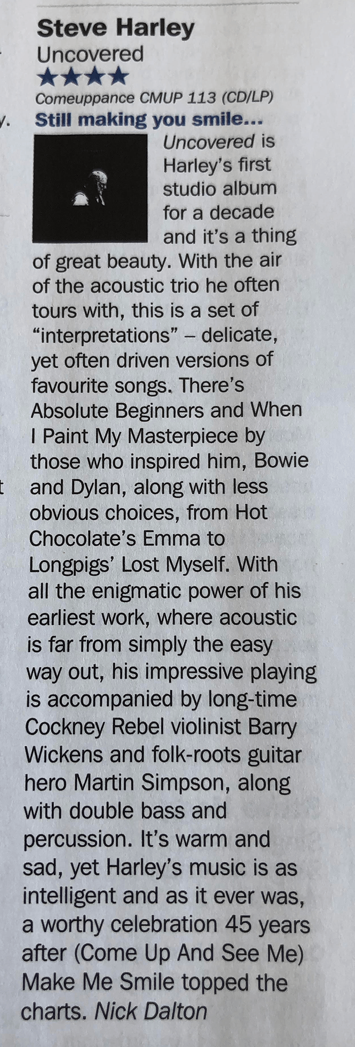 “It’s A Thing Of Great Beauty” – Record Collector review