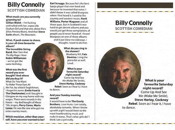 Billy Connolly's favourite Saturday night record 