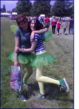 Nicola and Alice as green fairies