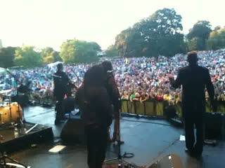 Suggs joins Steve, Glastonbury Abbey - August 2010